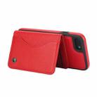 For iPhone 7 / 8 / SE 2022 AwQuer Horizontal Flip Card Bag Holder Leather Phone Case(Red) - 3