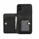 For iPhone X / XS AwQuer Horizontal Flip Card Bag Holder Leather Phone Case(Black) - 2