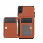 For iPhone X / XS AwQuer Horizontal Flip Card Bag Holder Leather Phone Case(Brown) - 2