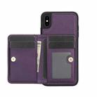 For iPhone X / XS AwQuer Horizontal Flip Card Bag Holder Leather Phone Case(Dark Purple) - 2