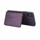 For iPhone X / XS AwQuer Horizontal Flip Card Bag Holder Leather Phone Case(Dark Purple) - 3