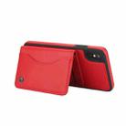 For iPhone X / XS AwQuer Horizontal Flip Card Bag Holder Leather Phone Case(Red) - 3