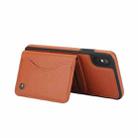 For iPhone XS Max AwQuer Horizontal Flip Card Bag Holder Leather Phone Case(Brown) - 3