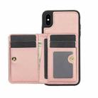 For iPhone XS Max AwQuer Horizontal Flip Card Bag Holder Leather Phone Case(Rose Gold) - 2