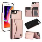 For iPhone 7 Plus / 8 Plus AwQuer Horizontal Flip Card Bag Holder Leather Phone Case(Rose Gold) - 1