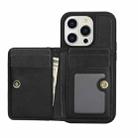 For iPhone 15 Pro AwQuer Horizontal Flip Card Bag Holder Leather Phone Case(Black) - 2