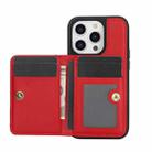For iPhone 15 Pro Max AwQuer Horizontal Flip Card Bag Holder Leather Phone Case(Red) - 2