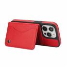 For iPhone 15 Pro Max AwQuer Horizontal Flip Card Bag Holder Leather Phone Case(Red) - 3