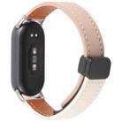 For Xiaomi Smart Band 9 / 8 Folding Magnetic Buckle Microfiber Leather Watch Band(Cherry Pink+Apricot) - 2