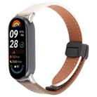 For Xiaomi Smart Band 9 / 8 Folding Magnetic Buckle Microfiber Leather Watch Band(Apricot+Caramel) - 1