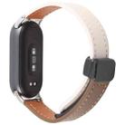 For Xiaomi Smart Band 9 / 8 Folding Magnetic Buckle Microfiber Leather Watch Band(Apricot+Caramel) - 2