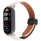 For Xiaomi Smart Band 9 / 8 Folding Magnetic Buckle Microfiber Leather Watch Band(Apricot) - 1