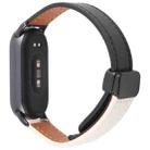 For Xiaomi Smart Band 9 / 8 Folding Magnetic Buckle Microfiber Leather Watch Band(Black+Apricot) - 2