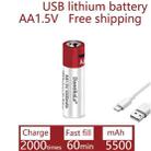 5500mAh AA 1.5V USB Rechargeable Lithium-ion Battery - 2