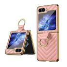 For Samsung Galaxy Z Flip6 VIETAO Dream Series Metal Ring Leather Phone Case(Pink) - 1