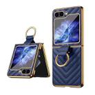 For Samsung Galaxy Z Flip6 VIETAO Dream Series Metal Ring Leather Phone Case(Blue) - 1