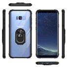 For Samsung Galaxy S8+ Shockproof Transparent TPU + Acrylic Protective Case with Ring Holder(Black and Silver) - 1
