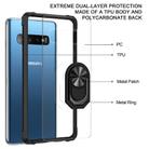 For Samsung Galaxy S10 Shockproof Transparent TPU + Acrylic Protective Case with Ring Holder(Black and Silver) - 3