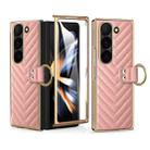 For Samsung Galaxy Z Fold5 VIETAO Dream Series Metal Ring Leather Phone Case(Pink) - 1