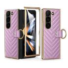 For Samsung Galaxy Z Fold5 VIETAO Dream Series Metal Ring Leather Phone Case(Purple) - 1