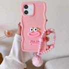 For Samsung Galaxy F14 5G Cartoon Sausage Mouth TPU Phone Case with Bead Chain(Pink) - 1