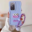 For Samsung Galaxy S20 FE Cartoon Sausage Mouth TPU Phone Case with Bead Chain(Purple) - 1