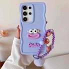 For Samsung Galaxy S25 Ultra 5G Cartoon Sausage Mouth TPU Phone Case with Bead Chain(Purple) - 1