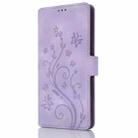 For iPhone 15 Pro Max Dreamy Butterfly Love Flower Embossed Leather Phone Case(Purple) - 2