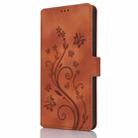 For iPhone 15 Pro Max Dreamy Butterfly Love Flower Embossed Leather Phone Case(Brown) - 2