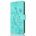 For iPhone 15 Pro Dreamy Butterfly Love Flower Embossed Leather Phone Case(Green) - 2