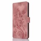 For iPhone 15 Plus Dreamy Butterfly Love Flower Embossed Leather Phone Case(Rose Gold) - 2