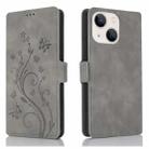 For iPhone 13 mini Dreamy Butterfly Love Flower Embossed Leather Phone Case(Grey) - 1