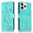For iPhone 11 Pro Max Dreamy Butterfly Love Flower Embossed Leather Phone Case(Green) - 1