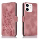 For iPhone 11 Dreamy Butterfly Love Flower Embossed Leather Phone Case(Rose Gold) - 1