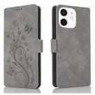For iPhone 11 Dreamy Butterfly Love Flower Embossed Leather Phone Case(Grey) - 1