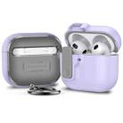 For AirPods 4 Automatic Switch Lock Bluetooth Earphone Shockproof Protective Case(Purple) - 1