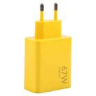 67W USB Fast Charger with 1m USB to Elbow Type-C Cable, Plug Type:EU Plug(Yellow) - 2