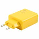 67W USB Fast Charger with 1m USB to Elbow Type-C Cable, Plug Type:EU Plug(Yellow) - 3