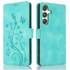 For Samsung Galaxy S24 5G Dreamy Butterfly Love Flower Embossed Leather Phone Case(Green) - 1
