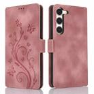 For Samsung Galaxy S23 5G Dreamy Butterfly Love Flower Embossed Leather Phone Case(Rose Gold) - 1