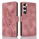 For Samsung Galaxy S23+ 5G Dreamy Butterfly Love Flower Embossed Leather Phone Case(Rose Gold) - 1