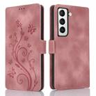 For Samsung Galaxy S21+ 5G Dreamy Butterfly Love Flower Embossed Leather Phone Case(Rose Gold) - 1