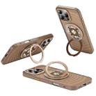 For iPhone 16 Pro Max Skin Ripples MagSafe Holder Phone Case(Desert Gold) - 1