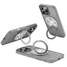 For iPhone 16 Pro Max Skin Ripples MagSafe Holder Phone Case(Titanium Gray) - 1