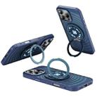 For iPhone 16 Pro Max Skin Ripples MagSafe Holder Phone Case(Sierra Blue) - 1