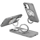 For iPhone 16 Skin Ripples MagSafe Holder Phone Case(Titanium Gray) - 1