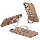 For iPhone 15 Pro Max Skin Ripples MagSafe Holder Phone Case(Desert Gold) - 1