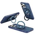 For iPhone 15 Pro Max Skin Ripples MagSafe Holder Phone Case(Sierra Blue) - 1