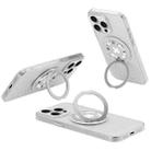 For iPhone 15 Pro Max Skin Ripples MagSafe Holder Phone Case(Transparent White) - 1