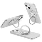 For iPhone 14 Skin Ripples MagSafe Holder Phone Case(Transparent White) - 1